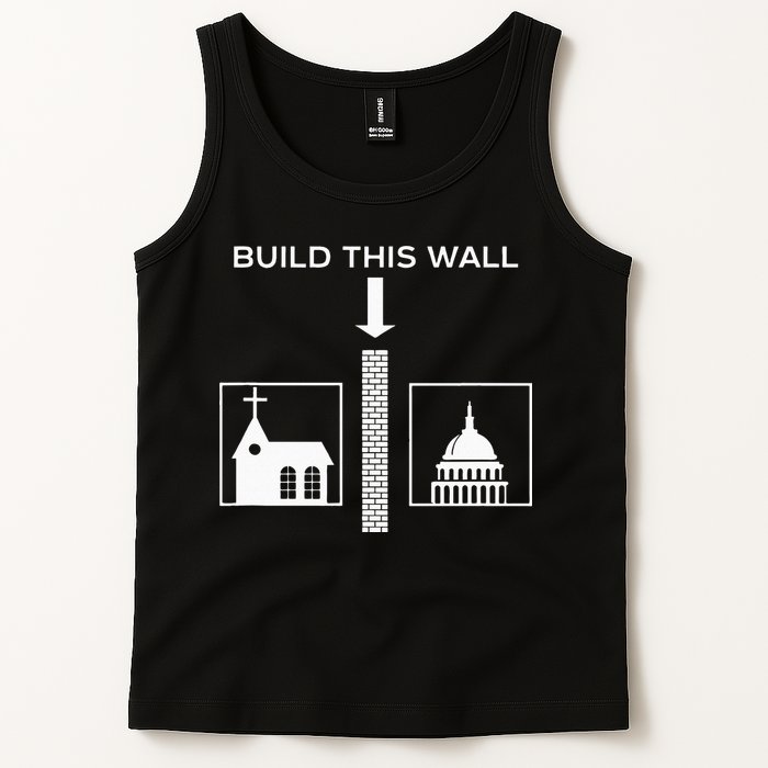 Build This Wall Ironic Separate Church And State Funny Tank Top