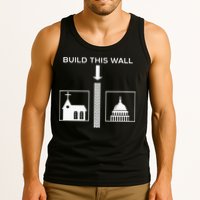 Build This Wall Ironic Separate Church And State Funny Tank Top