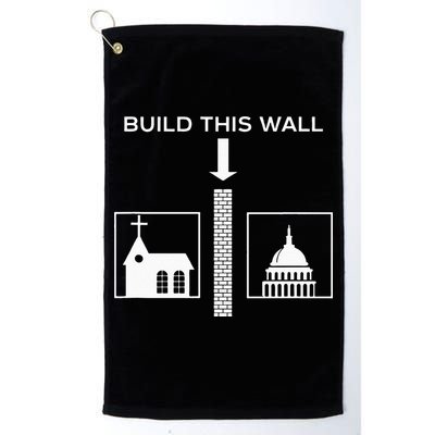 Build This Wall Ironic Separate Church And State Funny Golf Towel