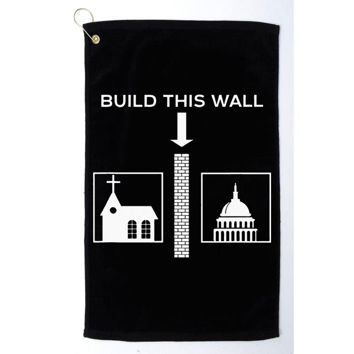 Build This Wall Ironic Separate Church And State Funny Golf Towel