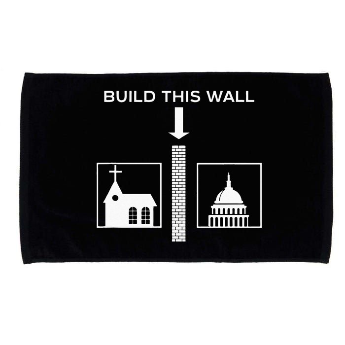 Build This Wall Ironic Separate Church And State Funny Microfiber Hand Towel