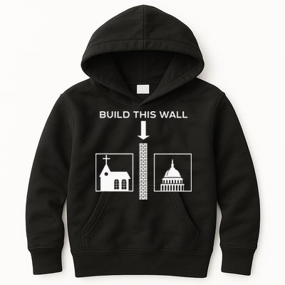 Build This Wall Ironic Separate Church And State Funny Kids Hoodie