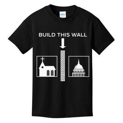 Build This Wall Ironic Separate Church And State Funny Kids T-Shirt