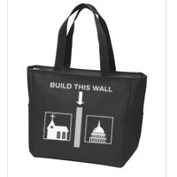 Build This Wall Ironic Separate Church And State Funny Zip Tote Bag