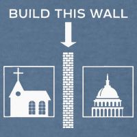 Build This Wall Ironic Separate Church And State Funny Garment-Dyed Sweatshirt