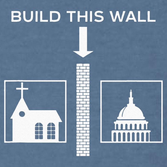Build This Wall Ironic Separate Church And State Funny Garment-Dyed Sweatshirt