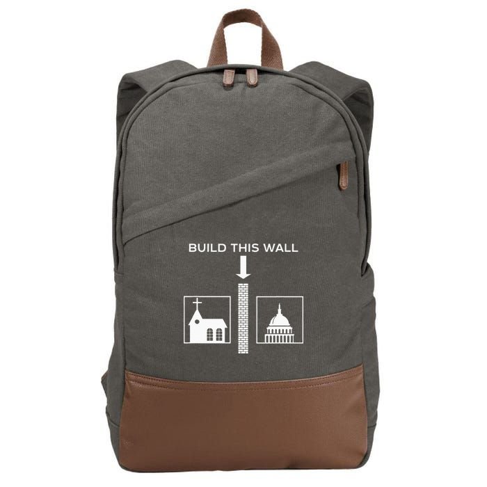 Build This Wall Ironic Separate Church And State Funny Cotton Canvas Backpack