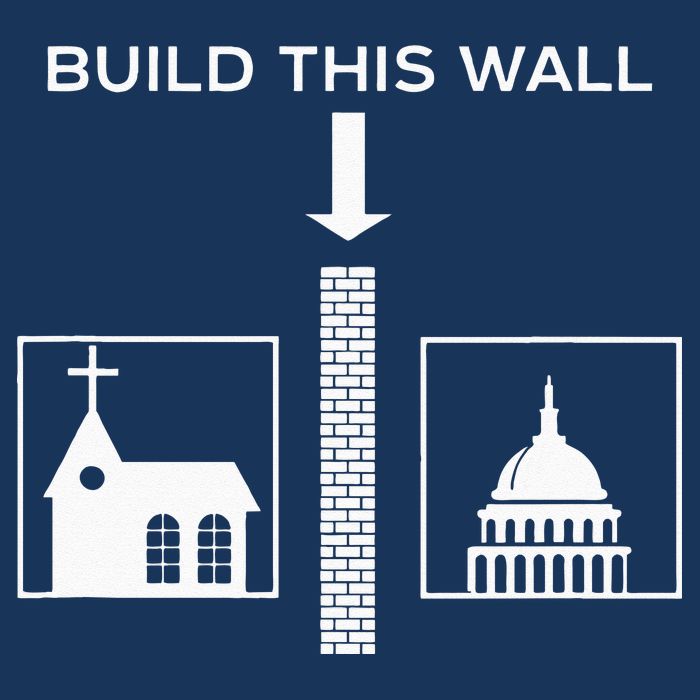 Build This Wall Ironic Separate Church And State Funny Infant Baby Jersey Bodysuit