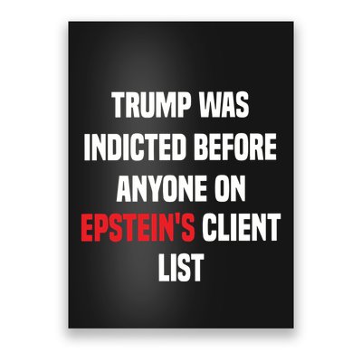 Bauman Trump Was Indicted Before Anyone On Epstein’S Client List Poster