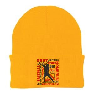 Baseball Typography Word Art Knit Cap Winter Beanie