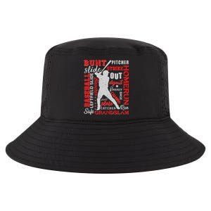 Baseball Typography Word Art Cool Comfort Performance Bucket Hat