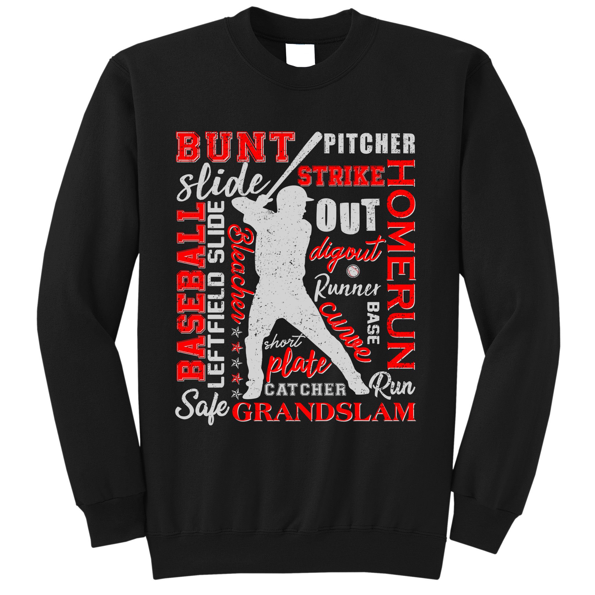 Baseball Typography Word Art Sweatshirt
