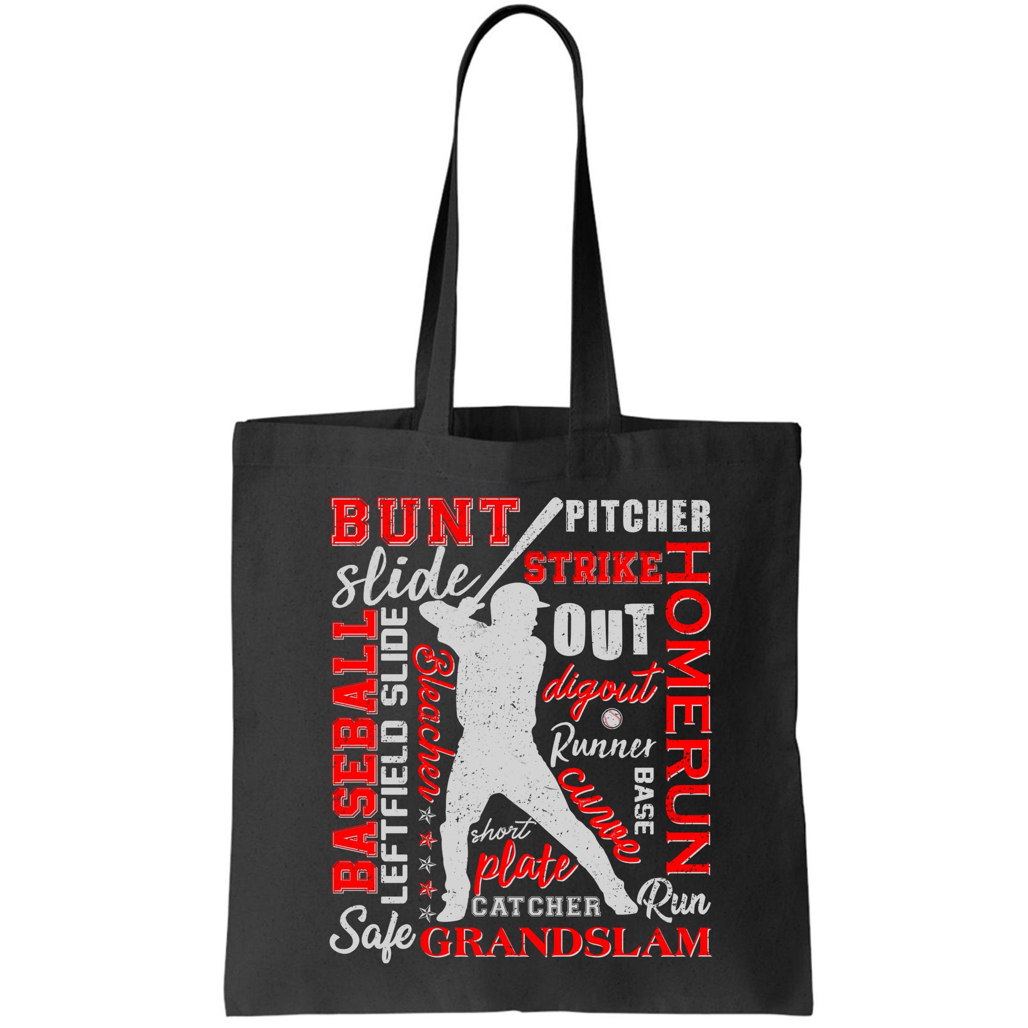 Baseball Typography Word Art Bag