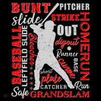 Baseball Typography Word Art Poster
