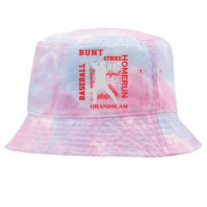 Baseball Typography Word Art Tie-Dyed Bucket Hat