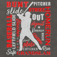 Baseball Typography Word Art Cotton Canvas Backpack