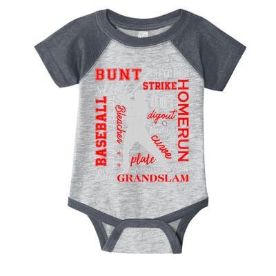Baseball Typography Word Art Infant Baby Jersey Bodysuit