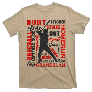 Baseball Typography Word Art T-Shirt