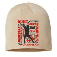 Baseball Typography Word Art Sustainable Beanie