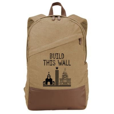 Build This Wall Ironic Separate Church And State Cotton Canvas Backpack