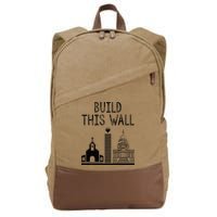 Build This Wall Ironic Separate Church And State Cotton Canvas Backpack