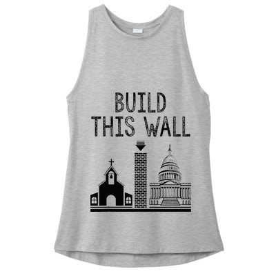 Build This Wall Ironic Separate Church And State Ladies PosiCharge Tri-Blend Wicking Tank