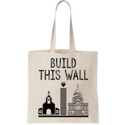 Build This Wall Ironic Separate Church And State Bag