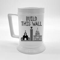 Build This Wall Ironic Separate Church And State Beer Stein