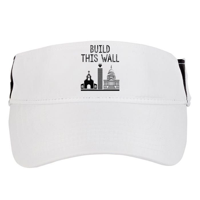 Build This Wall Ironic Separate Church And State Adult Drive Performance Visor