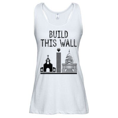 Build This Wall Ironic Separate Church And State Ladies Essential Flowy Tank