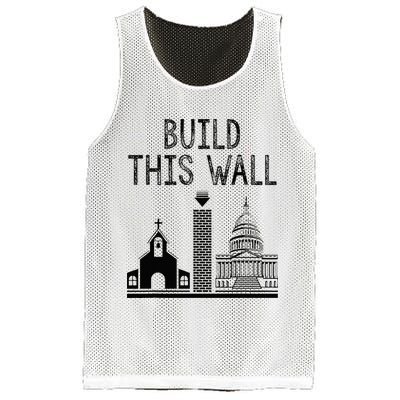 Build This Wall Ironic Separate Church And State Mesh Reversible Basketball Jersey Tank