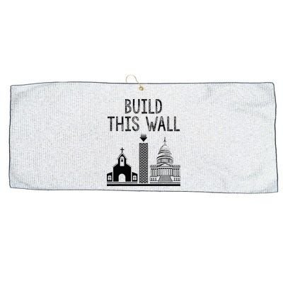 Build This Wall Ironic Separate Church And State Large Microfiber Waffle Golf Towel