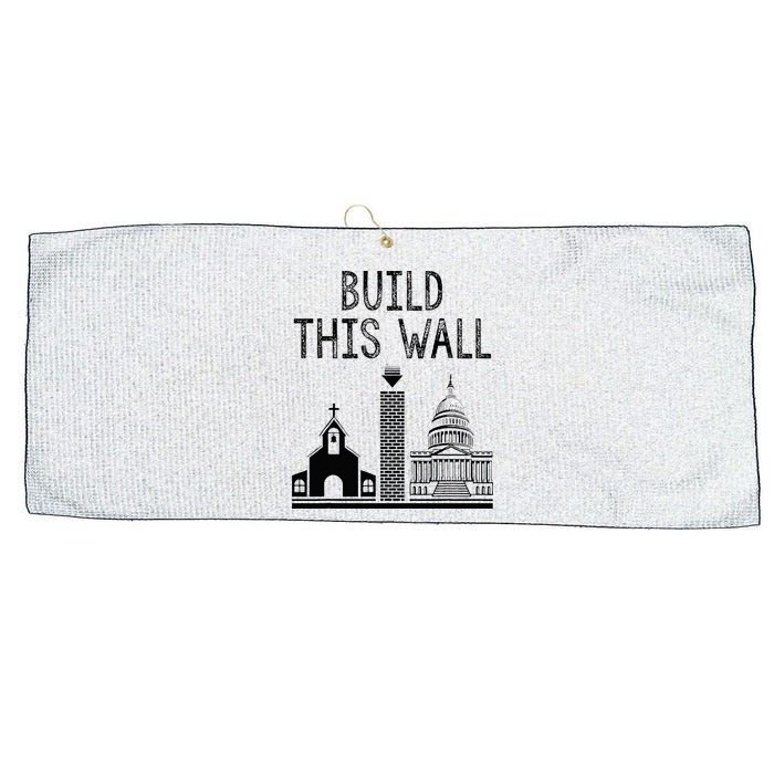 Build This Wall Ironic Separate Church And State Large Microfiber Waffle Golf Towel