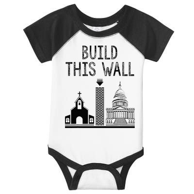 Build This Wall Ironic Separate Church And State Infant Baby Jersey Bodysuit