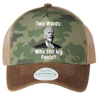 Biden Two Words Who My Pants Funny Antibiden Legacy Tie Dye Trucker Hat