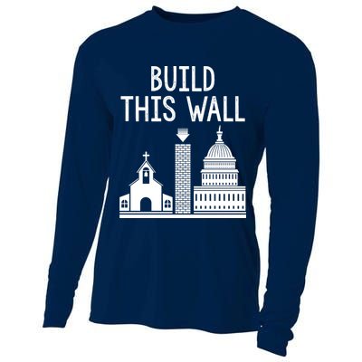 Build This Wall Ironic Separate Church And State Cooling Performance Long Sleeve Crew