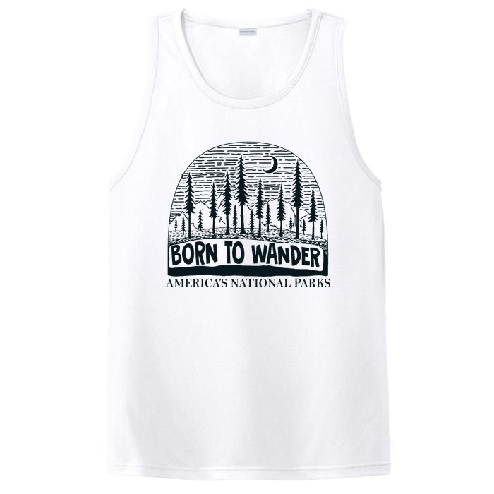 Born To Wander AmericaS National Parks Nature PosiCharge Competitor Tank