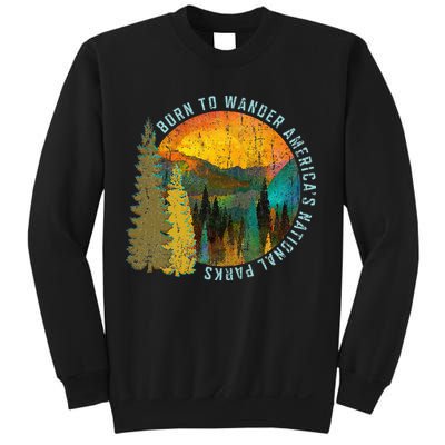 Born To Wander Americas National Parks Vintage Sweatshirt
