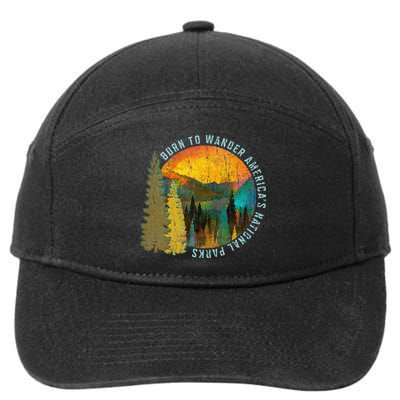 Born To Wander Americas National Parks Vintage 7-Panel Snapback Hat