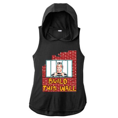 Build This Wall Lock Him Up Anti Trump Impeachment Ladies PosiCharge Tri-Blend Wicking Draft Hoodie Tank