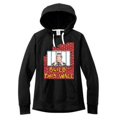 Build This Wall Lock Him Up Anti Trump Impeachment Women's Fleece Hoodie