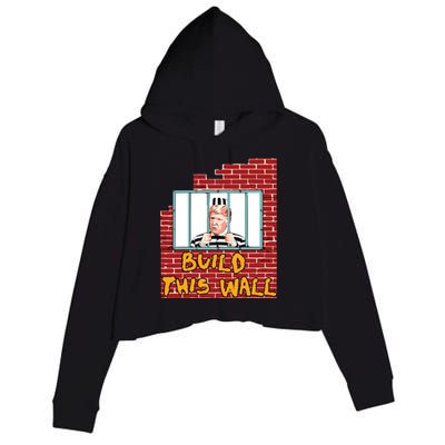 Build This Wall Lock Him Up Anti Trump Impeachment Crop Fleece Hoodie