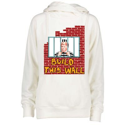 Build This Wall Lock Him Up Anti Trump Impeachment Womens Funnel Neck Pullover Hood