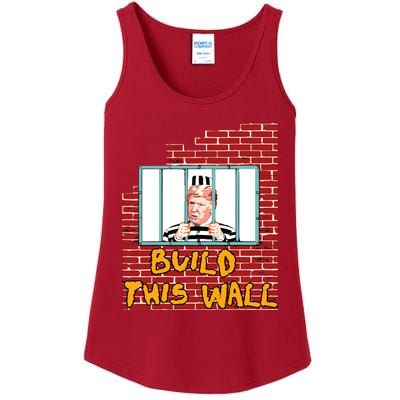 Build This Wall Lock Him Up Anti Trump Impeachment Ladies Essential Tank