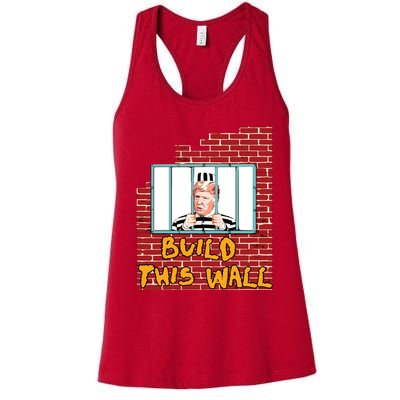 Build This Wall Lock Him Up Anti Trump Impeachment Women's Racerback Tank