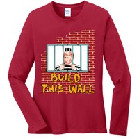 Build This Wall Lock Him Up Anti Trump Impeachment Ladies Long Sleeve Shirt