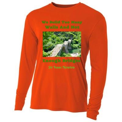 Build Too Y Walls Not Enough Bridgesr Isaac Newton Quote Gift Cooling Performance Long Sleeve Crew