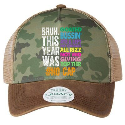 Bruh This Year Was Goated No Cap Funny Last Day Of School Legacy Tie Dye Trucker Hat
