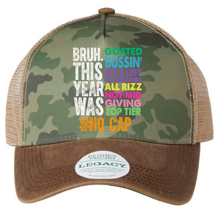 Bruh This Year Was Goated No Cap Funny Last Day Of School Legacy Tie Dye Trucker Hat