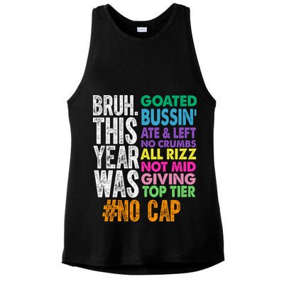 Bruh This Year Was Goated No Cap Funny Last Day Of School Ladies PosiCharge Tri-Blend Wicking Tank